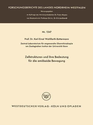 cover image of Zellstrukturen und ihre Bedeutung für die amöboide Bewegung